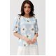 Bluza dama eleganta, bleu cu flori, vaporoasa, JennaR Bluza dama eleganta, bleu cu flori, vaporoasa, JennaR 2 - jojofashion.ro