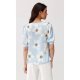 Bluza dama eleganta, bleu cu flori, vaporoasa, JennaR Bluza dama eleganta, bleu cu flori, vaporoasa, JennaR 4 - jojofashion.ro