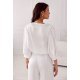 Bluza dama eleganta, din satin, alba, cu floare, GianaR 3 - jojofashion.ro