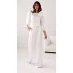 Bluza dama eleganta, din satin, alba, cu floare, GianaR 4 - jojofashion.ro