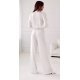 Bluza dama eleganta, din satin, alba, cu floare, GianaR Bluza dama eleganta, din satin, alba, cu floare, GianaR 5 - jojofashion.ro