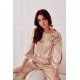 Bluza dama eleganta, din satin, bej, cu floare, GianaR Bluza dama eleganta, din satin, bej, cu floare, GianaR 7 - jojofashion.ro