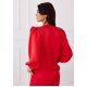 Bluza dama cu floare, din satin, rosie, GianaR 3 - jojofashion.ro