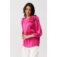 Bluza dama eleganta, din satin, roz fucsia, cu floare, GianaR Bluza dama eleganta, din satin, roz fucsia, cu floare, GianaR 2 - jojofashion.ro