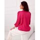 Bluza dama eleganta, din satin, roz fucsia, cu floare, GianaR Bluza dama eleganta, din satin, roz fucsia, cu floare, GianaR 5 - jojofashion.ro