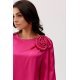 Bluza dama eleganta, din satin, roz fucsia, cu floare, GianaR Bluza dama eleganta, din satin, roz fucsia, cu floare, GianaR 6 - jojofashion.ro
