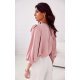 Bluza dama eleganta, din satin, roz pudra, cu floare, GianaR Bluza dama eleganta, din satin, roz pudra, cu floare, GianaR 3 - jojofashion.ro