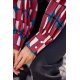 Camasa dama eleganta, burgundy cu print colorat, maneca larga, Sakima 4 - jojofashion.ro