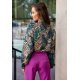 Camasa dama eleganta, verde, animal print snake, cu maneca larga, Sakima 3 - jojofashion.ro
