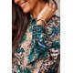 Camasa dama eleganta, verde, animal print snake, cu maneca larga, Sakima 4 - jojofashion.ro