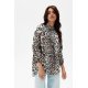 Camasa dama oversize, din vascoza, animal print leopard, cu maneca lunga, Maila 2 - jojofashion.ro