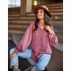 Camasa dama oversize, lila, cu maneca lunga, Lilyth 2 - jojofashion.ro