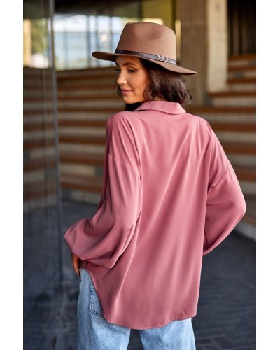 Camasi dama, Camasa dama oversize, lila, cu maneca lunga, Lilyth - jojofashion.ro