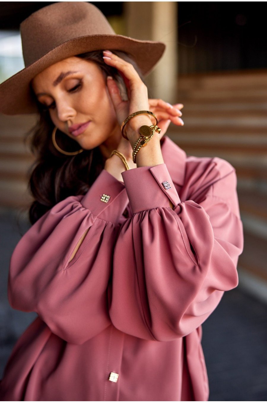 Camasa dama oversize, lila, cu maneca lunga, Lilyth Camasa dama oversize, lila, cu maneca lunga, Lilyth 3 - jojofashion.ro