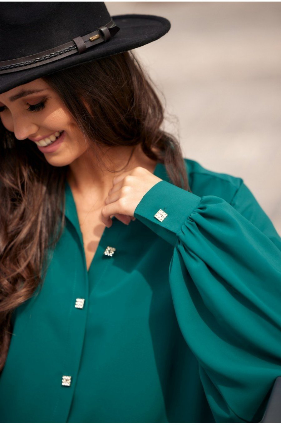 Camasa dama oversize, verde, cu maneca lunga, Lilyth Camasa dama oversize, verde, cu maneca lunga, Lilyth 3 - jojofashion.ro