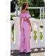 Pantaloni dama evazati, din satin, lila, cu elastic in talie, Tarifa Pantaloni dama evazati, din satin, lila, cu elastic in talie, Tarifa 4 - jojofashion.ro