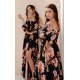 Rochie lunga de vara vaporoasa cu flori cu maneca lunga si umeri goi Blanca 3 - jojofashion.ro
