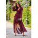 Rochie lunga din voal burgundy cu maneca lunga Jessica 2 - jojofashion.ro