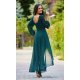 Rochie lunga din voal verde vaporoasa cu maneca lunga Jessica 3 - jojofashion.ro