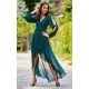 Rochie lunga din voal verde vaporoasa cu maneca lunga Jessica 4 - jojofashion.ro