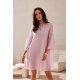 Rochie scurta roz pal vaporoasa croi in A cu volane la maneca BeatriceR 2 - jojofashion.ro
