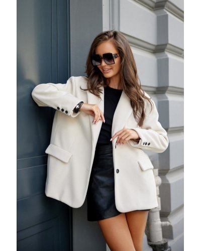 Sacou dama oversize, bej, clasic, Beren Bluze dama, Sacou dama oversize, bej, clasic, Beren - jojofashion.ro