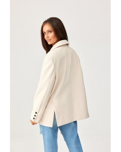 Sacou dama oversize, bej, clasic, Beren Bluze dama, Sacou dama oversize, bej, clasic, Beren - jojofashion.ro