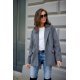 Sacou dama oversize, gri, clasic, Beren 2 - jojofashion.ro