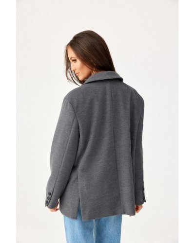 Sacou dama oversize, gri, clasic, Beren Bluze dama, Sacou dama oversize, gri, clasic, Beren - jojofashion.ro