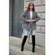 Sacou dama oversize, gri, clasic, Beren 4 - jojofashion.ro