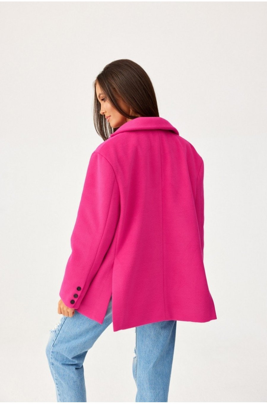 Sacou dama oversize, roz fucsia, clasic, Beren Sacou dama oversize, roz fucsia, clasic, Beren 3 - jojofashion.ro