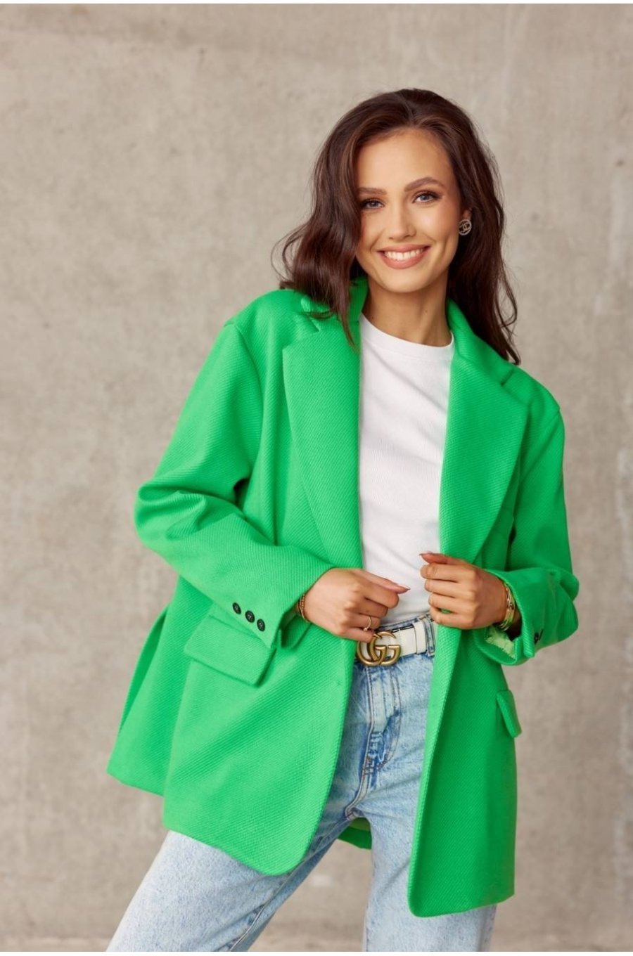 Sacou dama oversize, verde, clasic, Beren 1 - jojofashion.ro