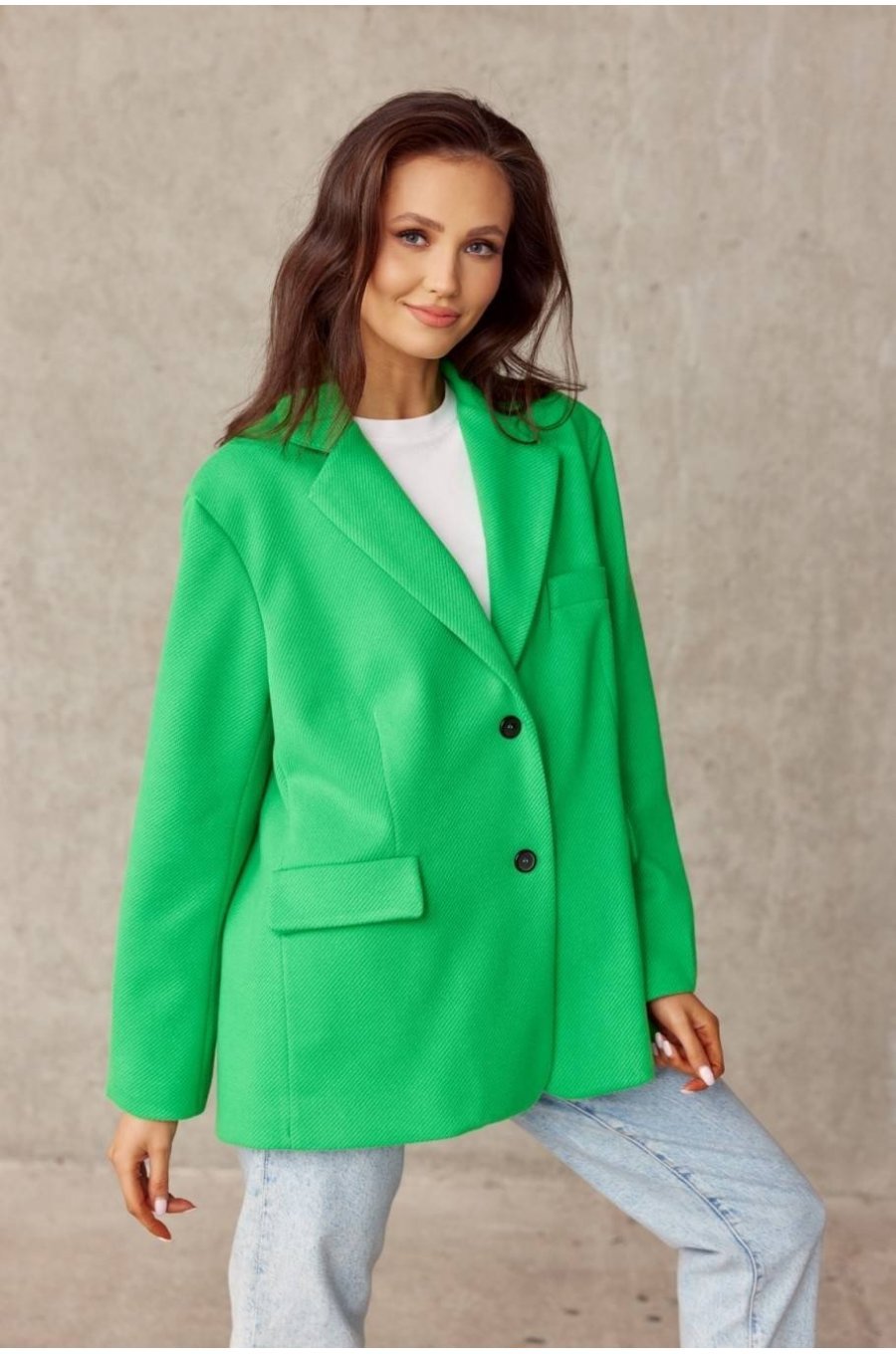 Sacou dama oversize, verde, clasic, Beren 3 - jojofashion.ro