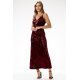 Rochie burgundy din paiete lunga mulata tip furou Christa3 2 - jojofashion.ro