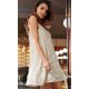 Rochie de seara scurta, din paiete, aurie, evazata, Fayme 3 - jojofashion.ro