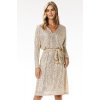Rochie paiete sampanie midi A-line cu maneca lunga MoonShine
