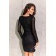 Rochie scurta neagra mulata din paiete cu maneca lunga petrecuta Megan  3 - jojofashion.ro