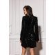 Rochie scurta neagra din paiete cu maneca lunga OpheliaR 3 - jojofashion.ro