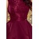 Rochie baby doll scurta, cu dantela, burgundy, cu volane, Zoey 4 - jojofashion.ro