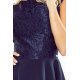 Rochie de ocazie scurta, cu dantela, bleumarin, babydoll, Aubrey 6 - jojofashion.ro