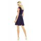 Rochie de ocazie scurta, cu dantela, bleumarin, babydoll, Aubrey 5 - jojofashion.ro