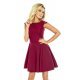 Rochie scurta babydoll cu dantela burgundy Aubrey 2 - jojofashion.ro