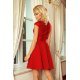 Rochie scurta rosie cu dantela babydoll  Aubrey 3 - jojofashion.ro