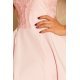 Rochie de ocazie scurta, cu dantela, roz, in clos, Aubrey 5 - jojofashion.ro