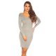 Rochie tricotata, scurta, gri, mulata Marcy 2 - jojofashion.ro