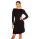 Rochie scurta neagra tricotata cu maneca lunga Eveline 6 - jojofashion.ro