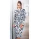 Rochie tricotata, de toamna, alba animal print zebra Armina 2 - jojofashion.ro