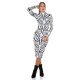Rochie tricotata, de toamna, alba animal print zebra Armina 5 - jojofashion.ro