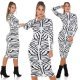Rochie tricotata, de toamna, alba animal print zebra Armina 6 - jojofashion.ro