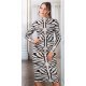 Rochie tricotata midi, alba animal print zebra, Armina 2 - jojofashion.ro